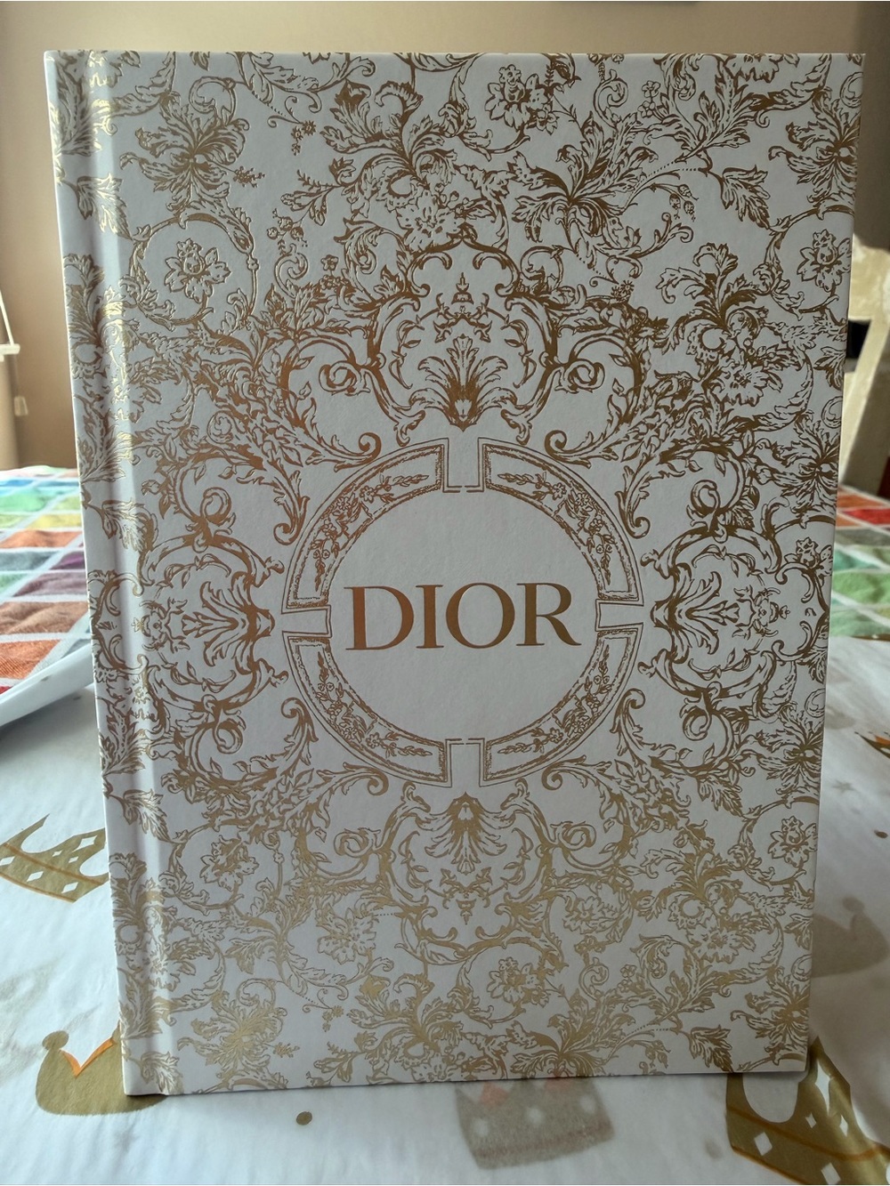 ⚜️ Dior White and Gold Embossed Decorative Notebook ⚜️ NWT ⚜️